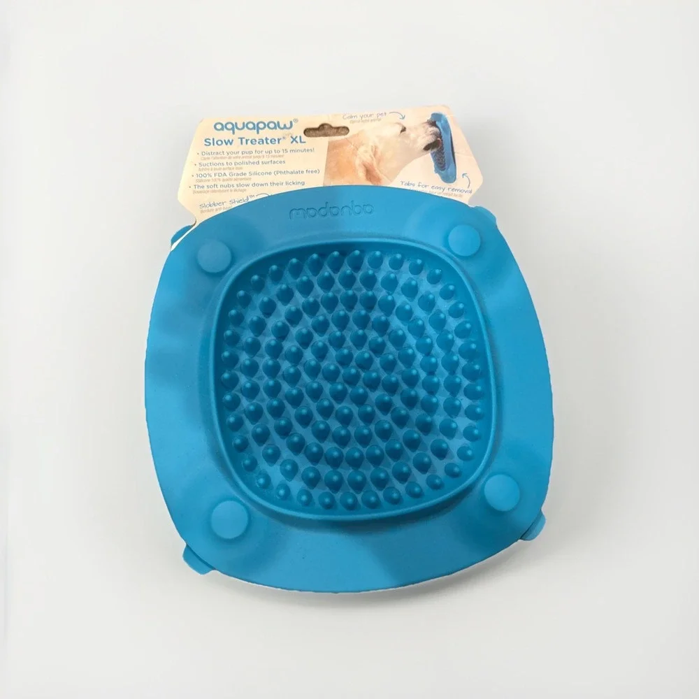 Aquapaw Slow Treater XL Silicone Licking Mat Blue Color Brand New In Package